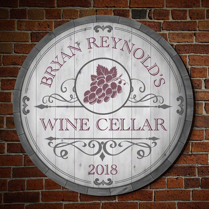 Fleur De Lis Living Barrel Personalized Wine Cellar Sign Wall Décor